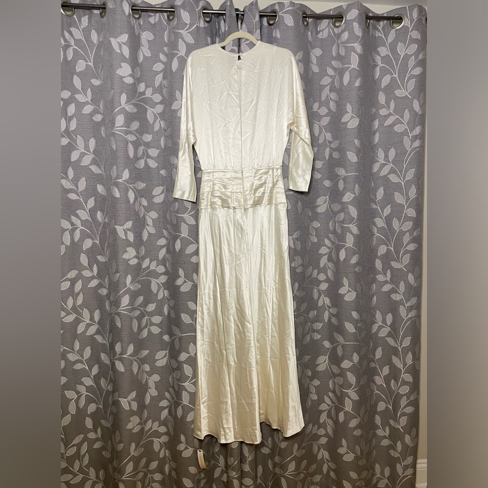 Reformation Esmee Silk Dress Ivory - Picture 12 of 14